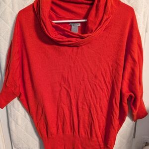 New Directions Vibrant Red Cowl Neck Sweater